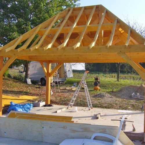 Auvent bois au Vernet