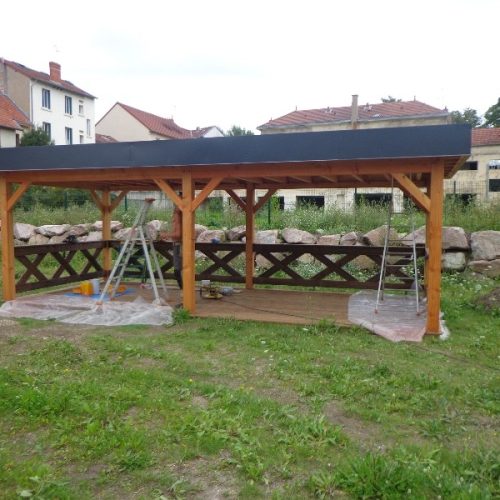 Auvent bois couverture membrane d&rsquo;étanchéité à Vichy