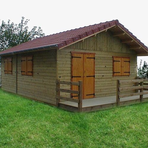 Abris de jardin bardage Pin traité autoclave couverture tuiles