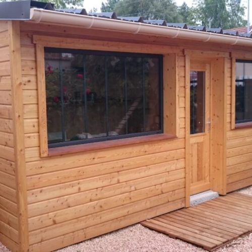 Abris de jardin bardage Mélèze couverture bac acier à Vichy