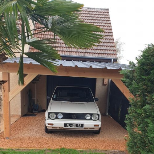 Carport bois couverture bac acier au Vernet