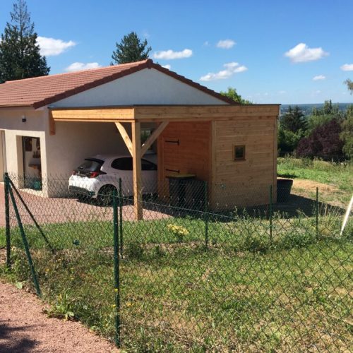 Carport bois couverture membrane d&rsquo;étanchéité à Abrest