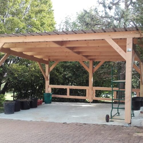 Carport bois Douglas couverture bac acier au Vernet