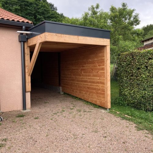Carport bois Douglas couverture membrane d&rsquo;étanchéité à Creuzier le Neuf