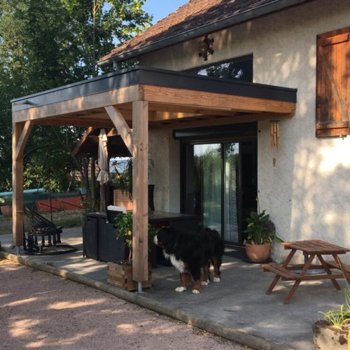 Pergolas/auvent bois avec puits de lumière